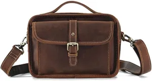 Crossbody Bag Crazy Horse Leather Vintage Tote Bag Shoulder Bag Large Capacity