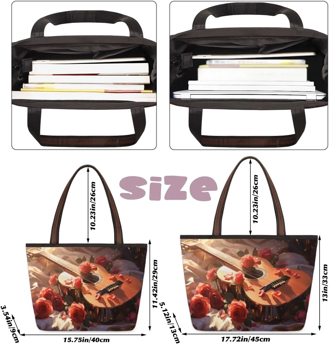 Cute American Football Striped Tote Bag with Zipper 15 Inch Canvas Tote Bag for Women Shoulder Handbag