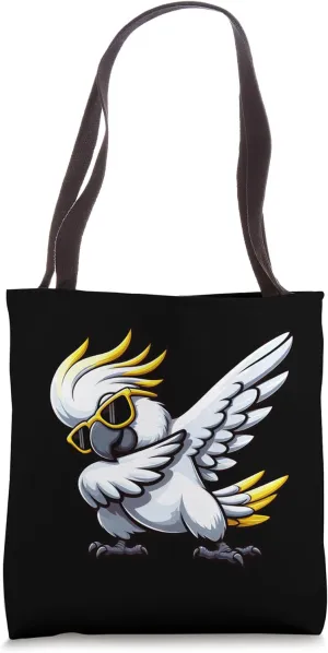 Cute Cockatoo Dabbing with Sunglasses Cool Bird Design Tote Bag