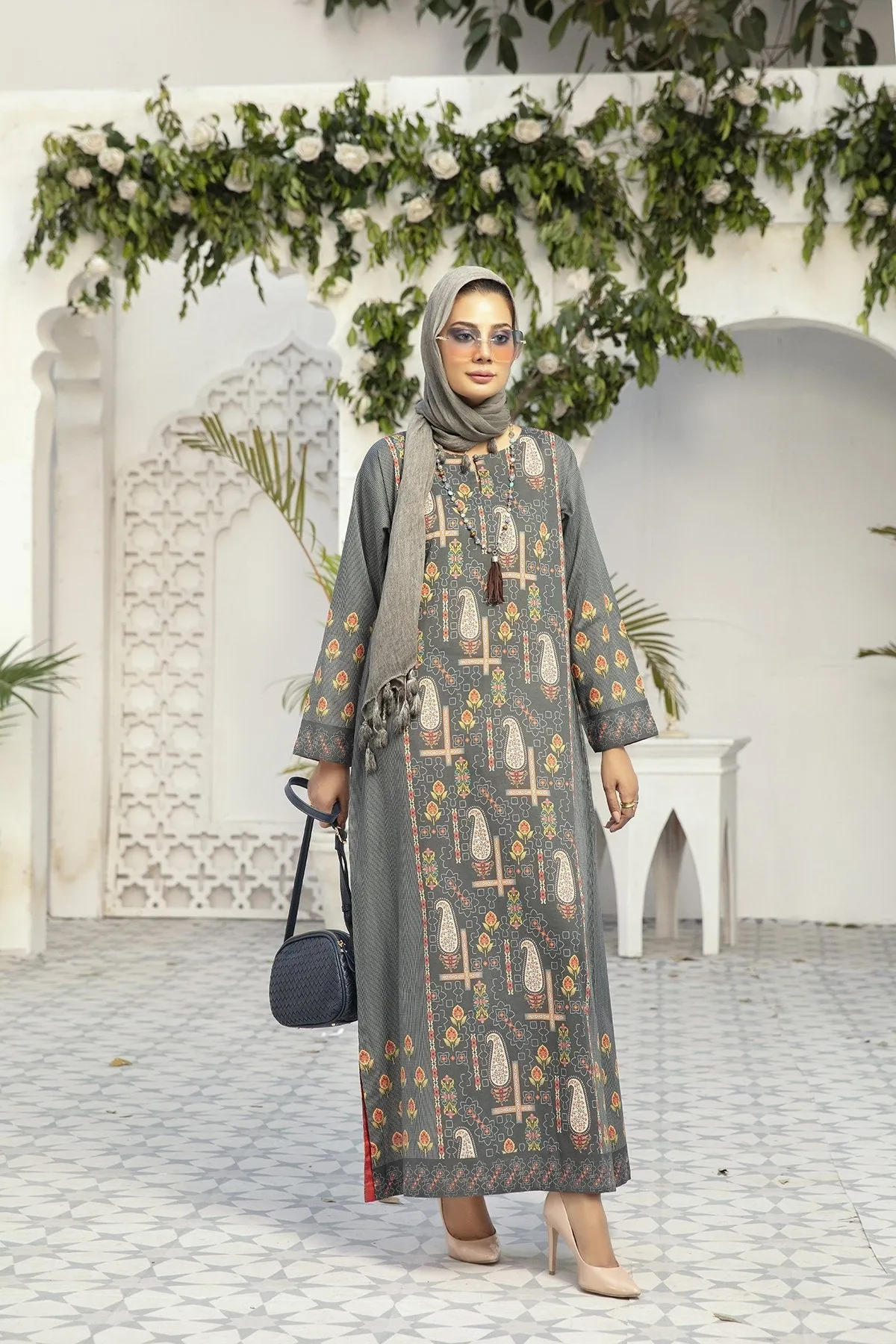 DE20-17 Printed Stitched Fustaan  1PC