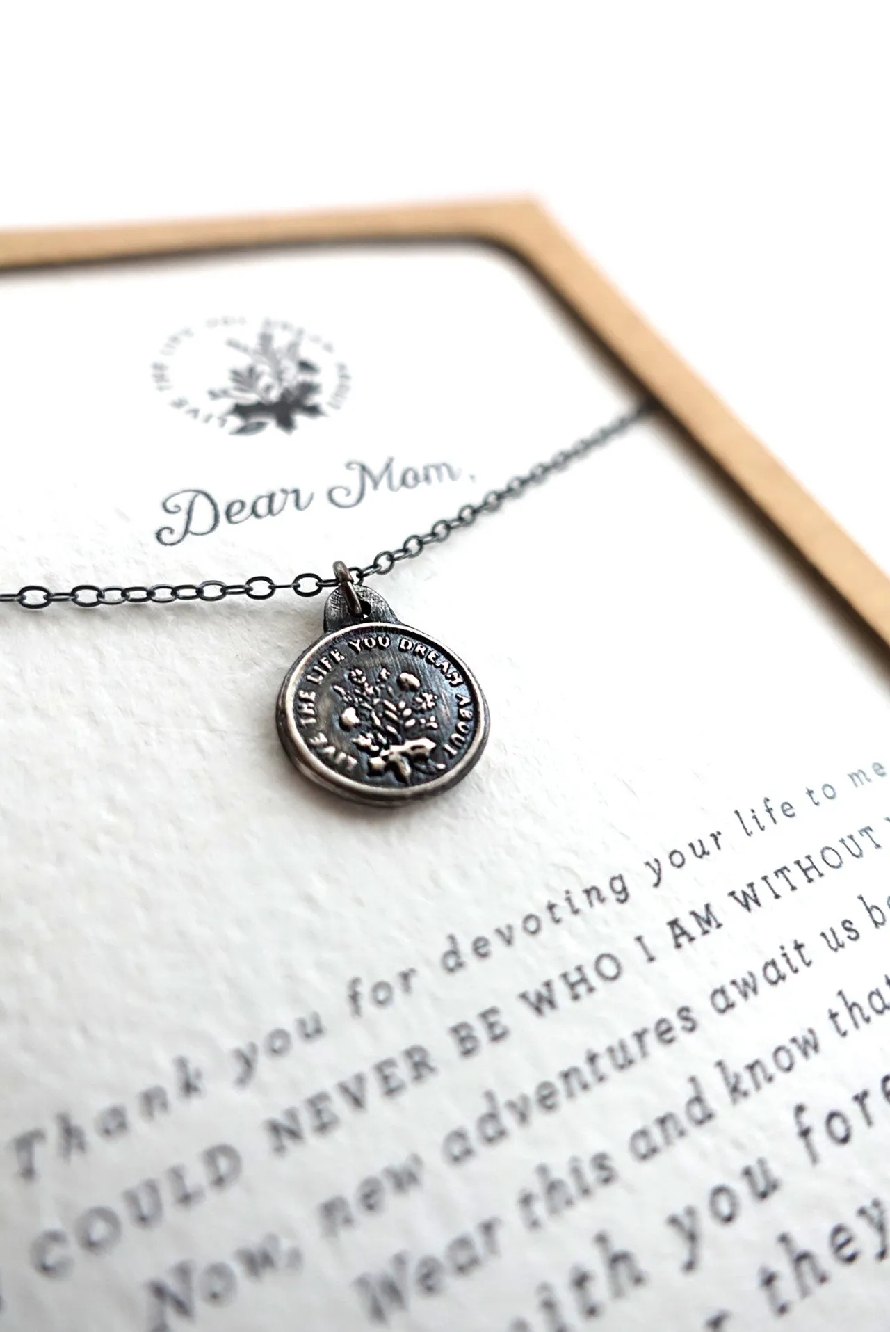 Dear Mom: Live the Life you Dream Necklace