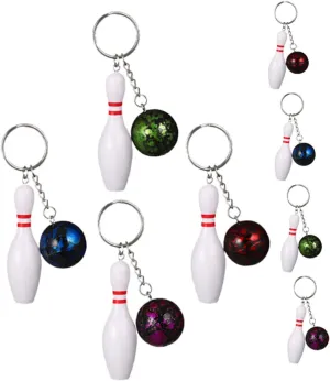 Decorative Bowling Keychains 8pcs Small Bowling Keychains Pin Design Ornaments for Bag Decor