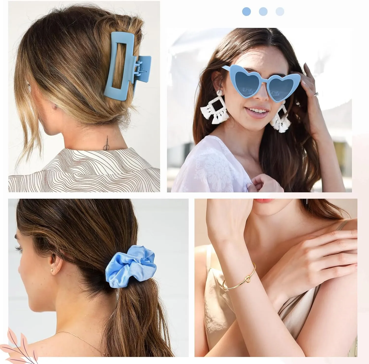 DEEKA 30 Pcs Bridesmaid Proposal Bag Set Gift Clear Makeup Toiletry Bag Bachelorette Party Favors Sunglasses Hair Claw Clips Scrunchies Knot Bracelets Bridal Wedding Party Gifts (Blue)