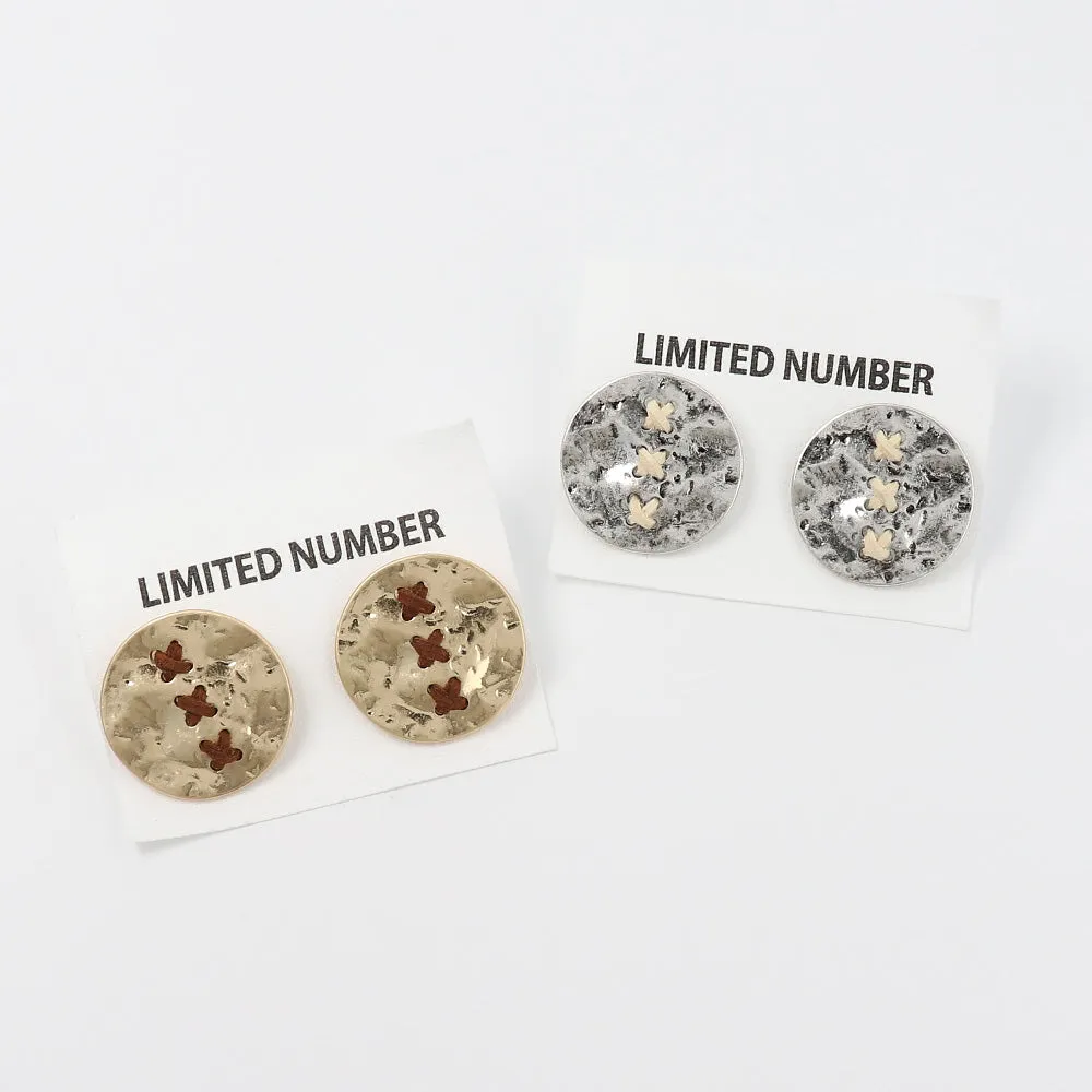 Dimpled Large Disk Earrings