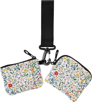Dual Wristlet Wallets for Women Spring Flowers Rustic White Cute Fashion Zipper Cash Coin Purse with Zipper Pocket for Work Travel 2 Packs