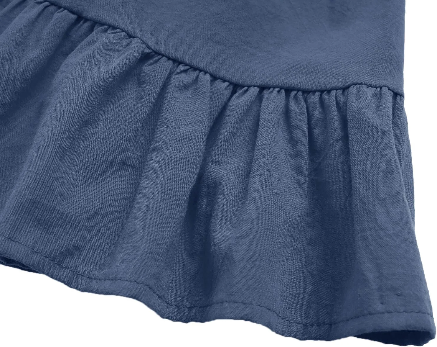Dutebare Toddler Girls Swing Dress Linen Backless Tie Back Ruffle Hem Kid Casual Beach Dresses