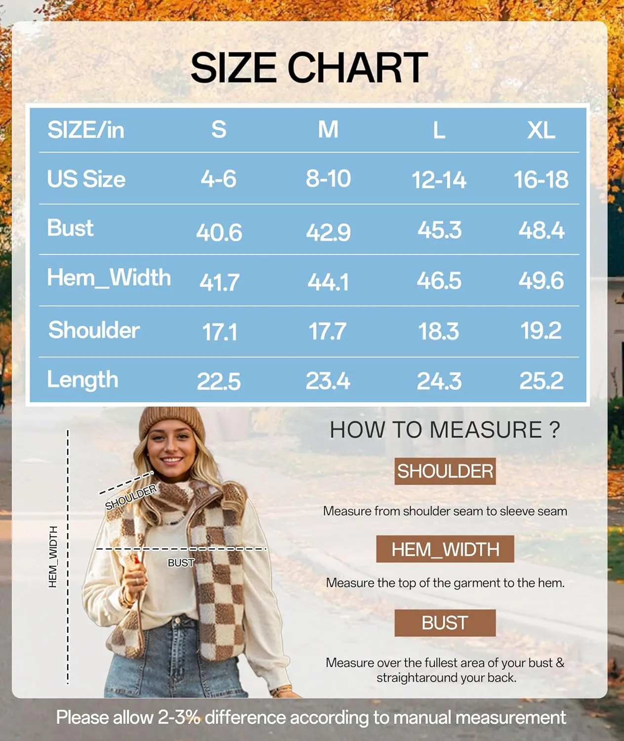 EARKOHA Womens Winter Sleeveless Fleece Top Casual Collar Khaki Checkered Sherpa Collared Jacket Vest