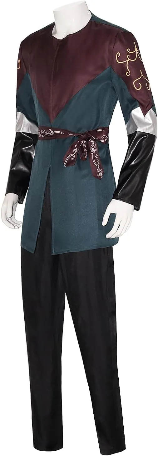 EDAUWAE Legolas Costume Men Lord Rings Greenleaf Costumes Cloak Tunic Pants Full Set Halloween Suits
