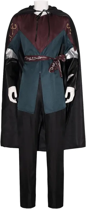 EDAUWAE Legolas Costume Men Lord Rings Greenleaf Costumes Cloak Tunic Pants Full Set Halloween Suits