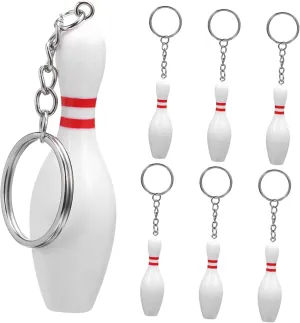 ERINGOGO 8Pcs Bowling Pin Keychain Realistic Bowling Party Decorations Versatile Bag Charms and Pendants for Sports Events for Bowling Fans and Commemorative