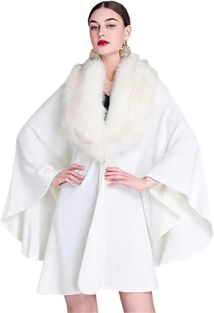European and American Autumn and Winter Collar Shawl Cape Mid-Length Knitted Cardigan Cloak Coat
