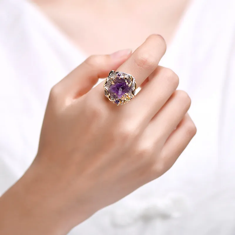 Fashion S925 Silver Italian Two-Tone Ring