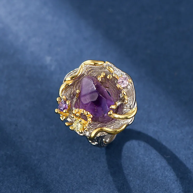 Fashion S925 Silver Italian Two-Tone Ring