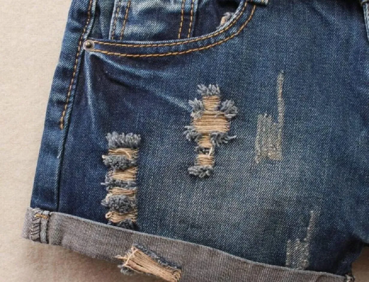 Fensajomon Women's Low Rise Summer Ripped Distressed Frayed Denim Shorts Sexy Jean