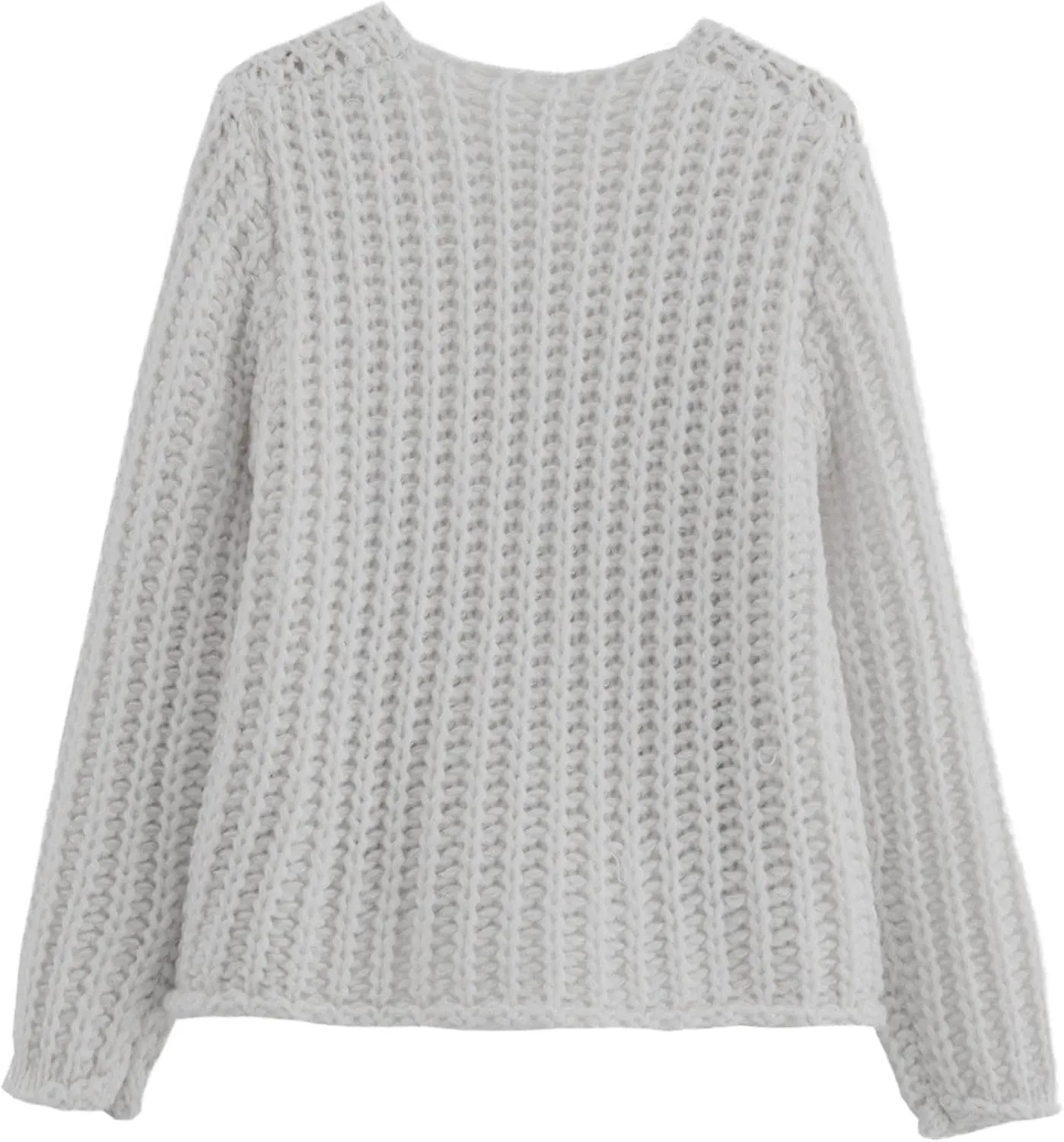 FindThy Womens Cropped Knit Cardigan Long Sleeve Crewneck Button Down Fall Sweater with Pockets