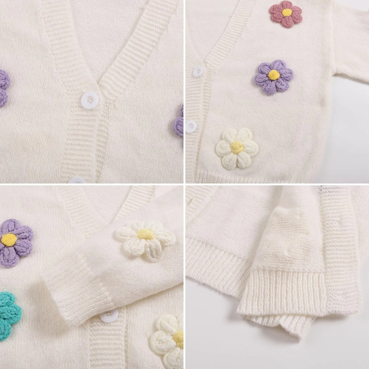 FindThy Womens Cute Floral Print Cardigan Long Sleeve Button Up Cardigans Sweaters