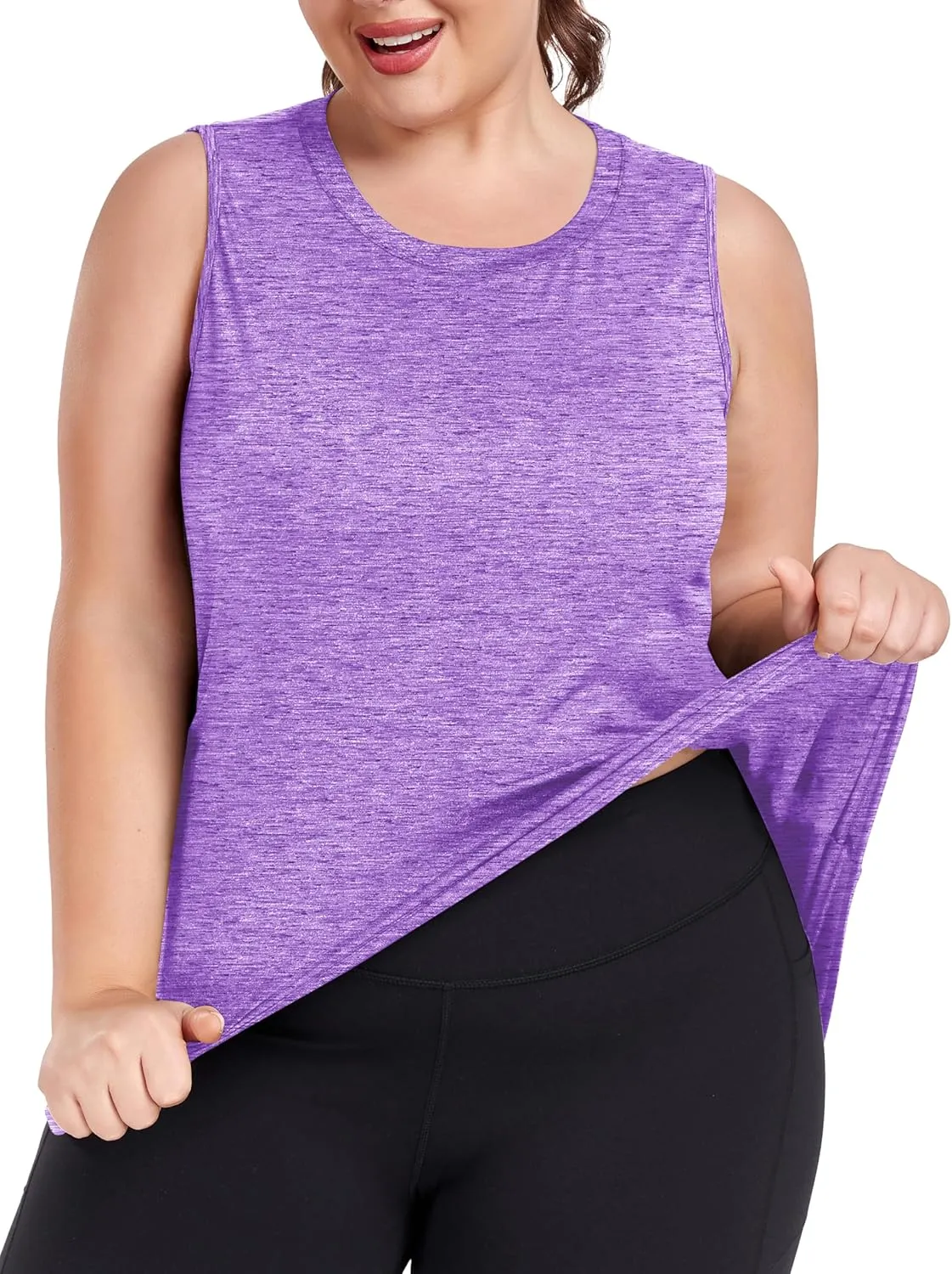 FOREYOND Plus Size Workout Tank Tops for Womens Lightweight Tank Tops Sleeveless Athletic Running Yoga Shirts