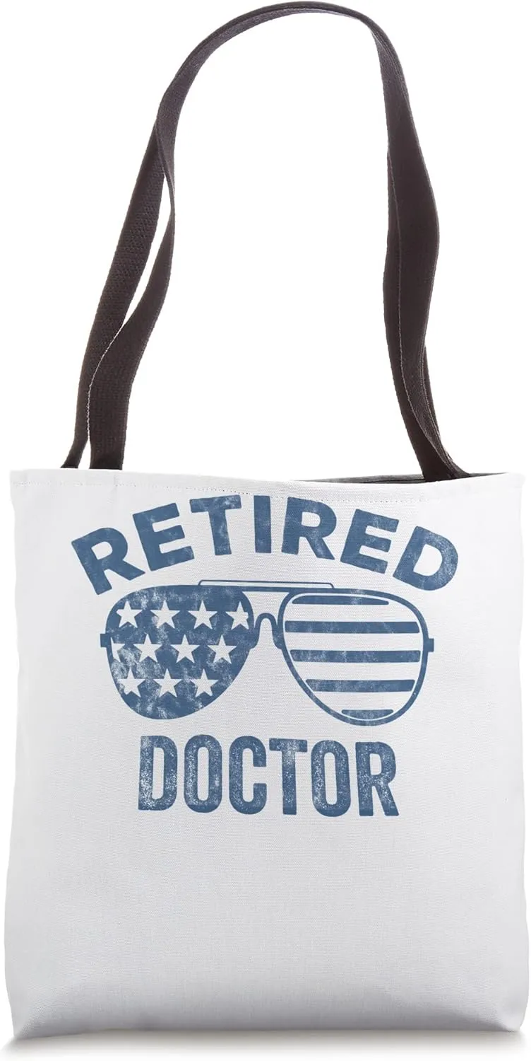 Funny Retirement Design Vintage Sunglasses USA Flag Men Dad Tote Bag