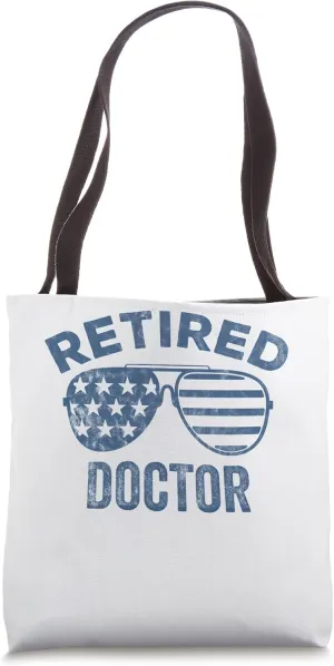 Funny Retirement Design Vintage Sunglasses USA Flag Men Dad Tote Bag