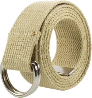 Gelante Canvas Web D Ring Belt Silver Buckle Military Style for men & women 1 or 3 pcs