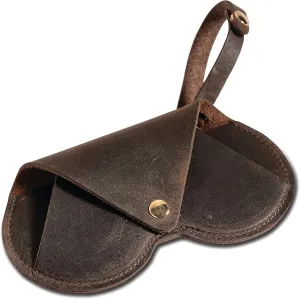 Genuine Leather Sunglasses Case Soft Slim Sunglasses Holder, Travel Eyeglass Case with Wristlet Strap for Women Men