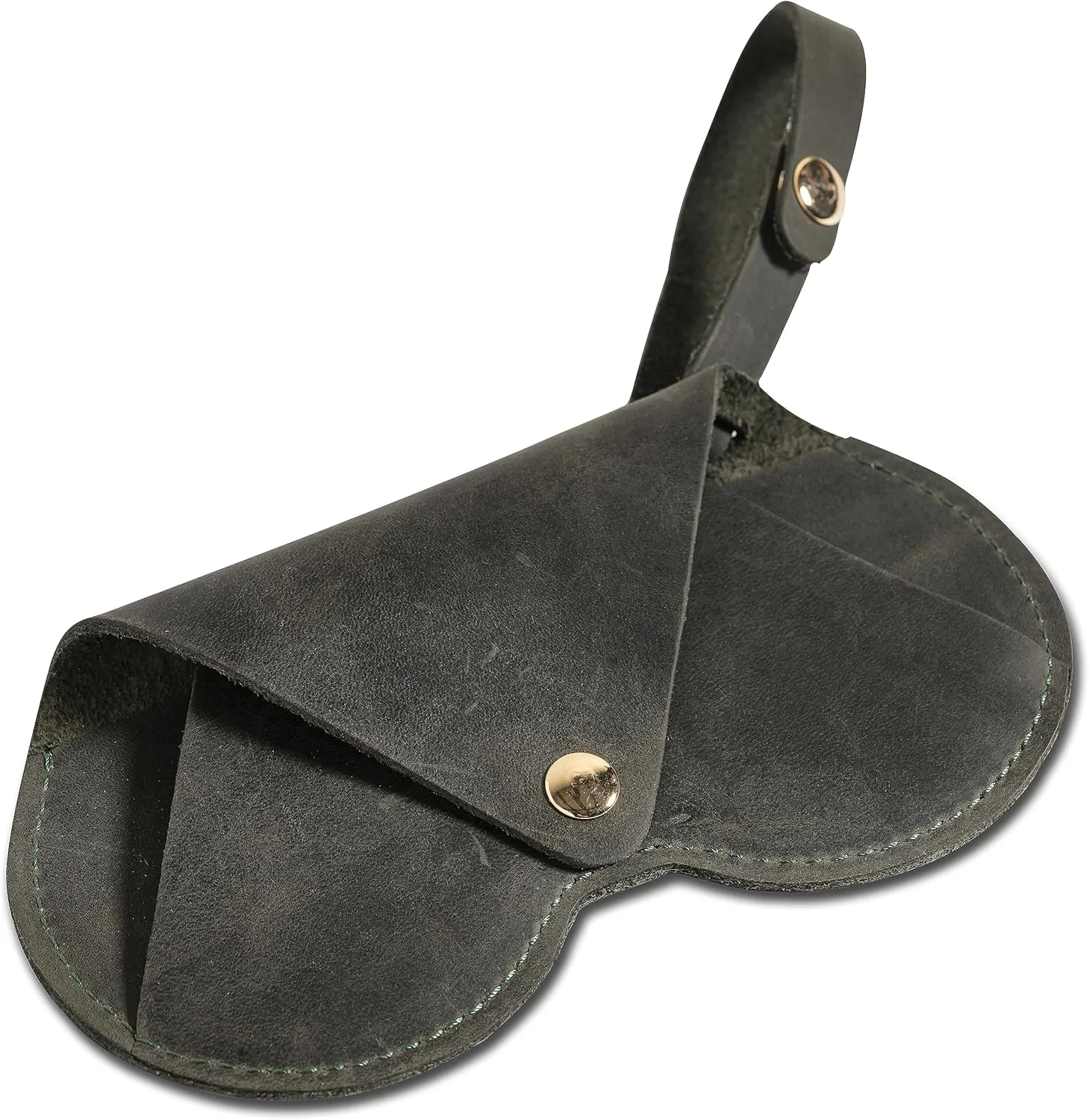 Genuine Leather Sunglasses Case Soft Slim Sunglasses Holder, Travel Eyeglass Case with Wristlet Strap for Women Men