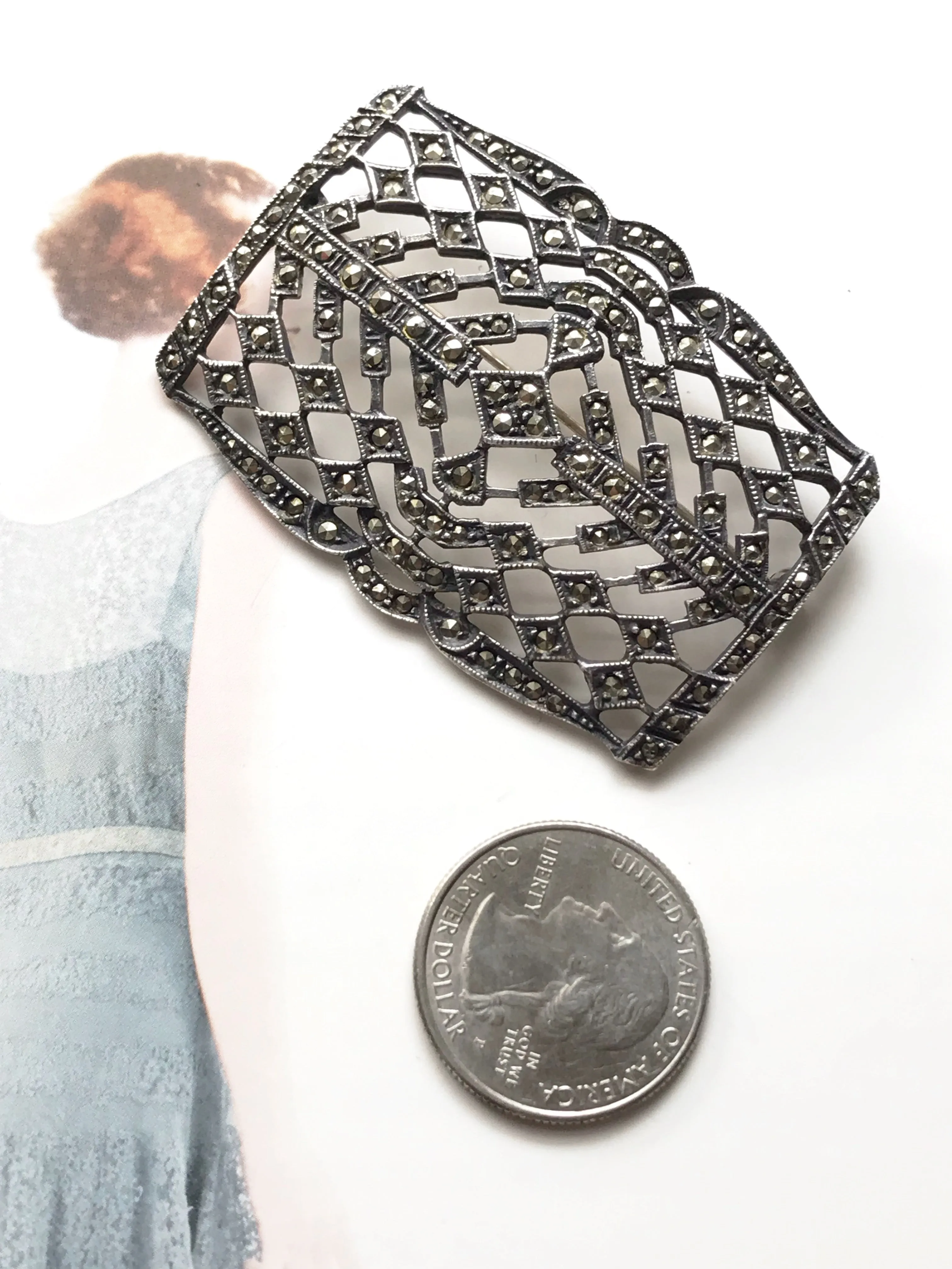 Geometric Marcasite Pin