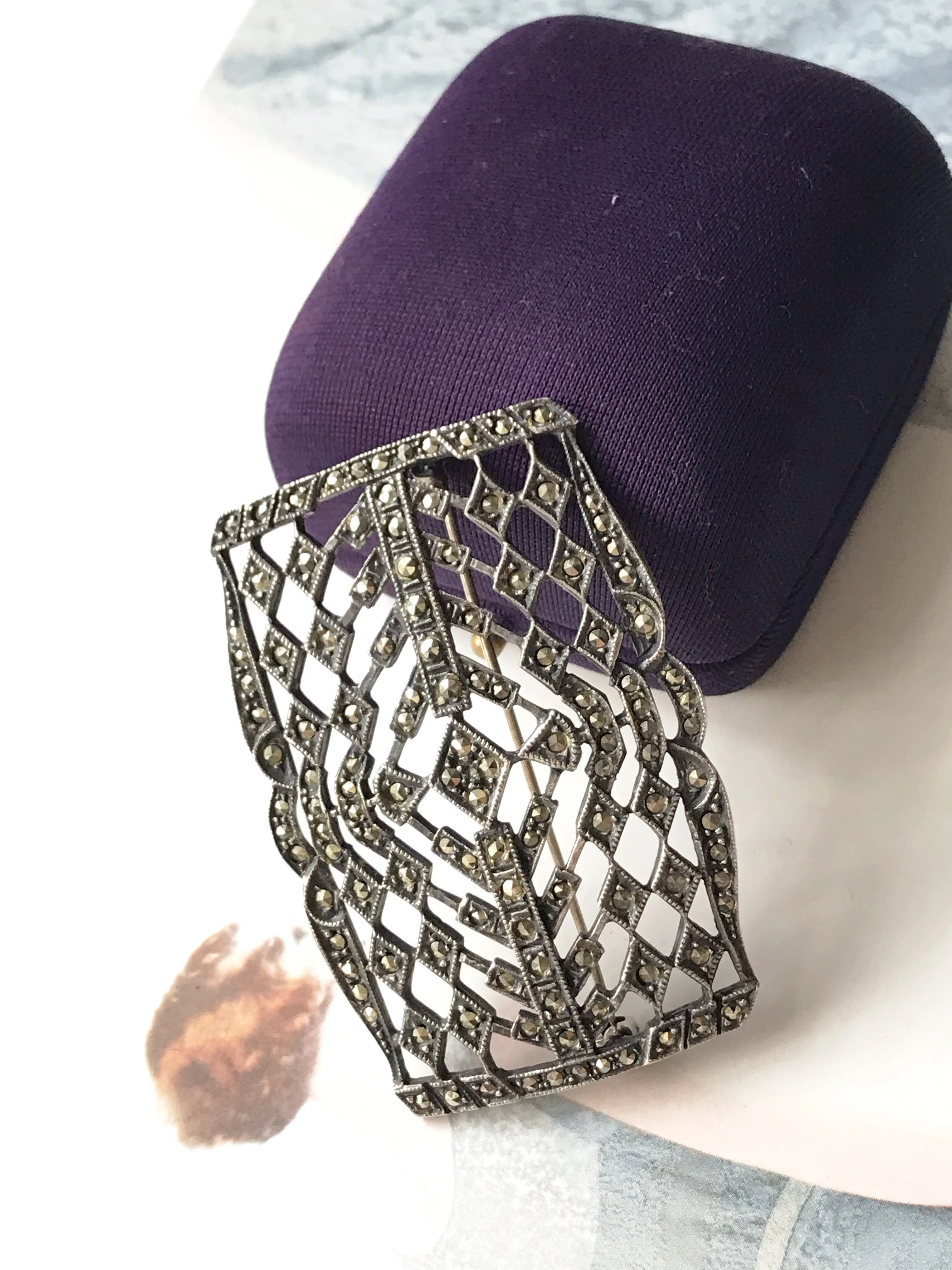 Geometric Marcasite Pin