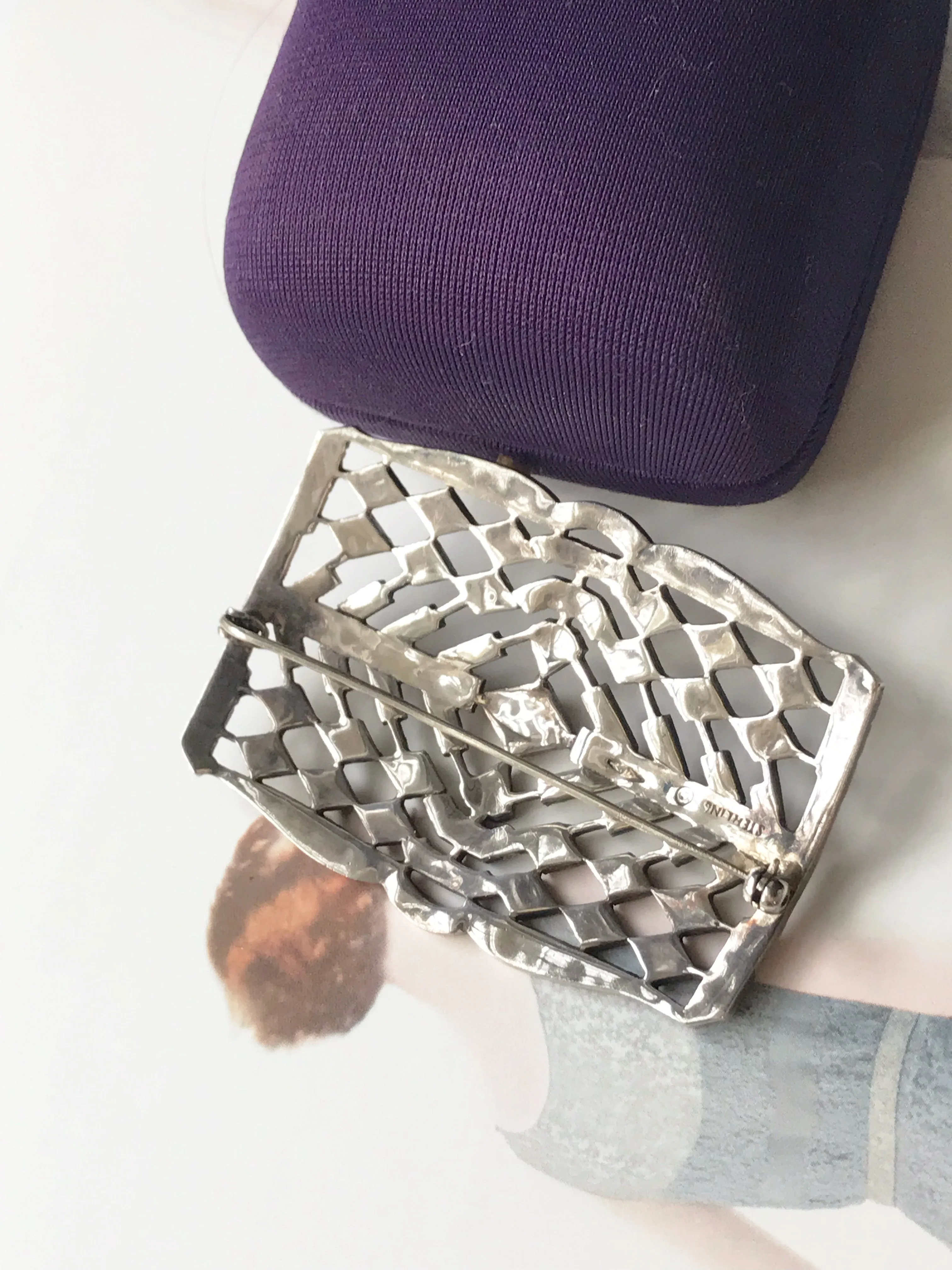 Geometric Marcasite Pin