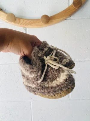 Grey and Cream Stripe Bootie, size B3