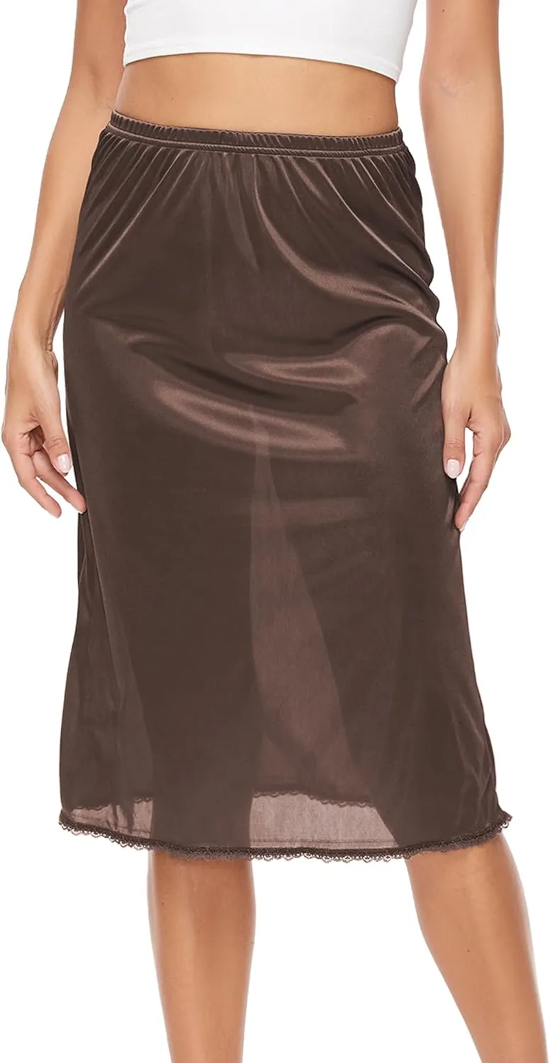 Half Slip for Women Under Dress Silky Lace Underskirt
