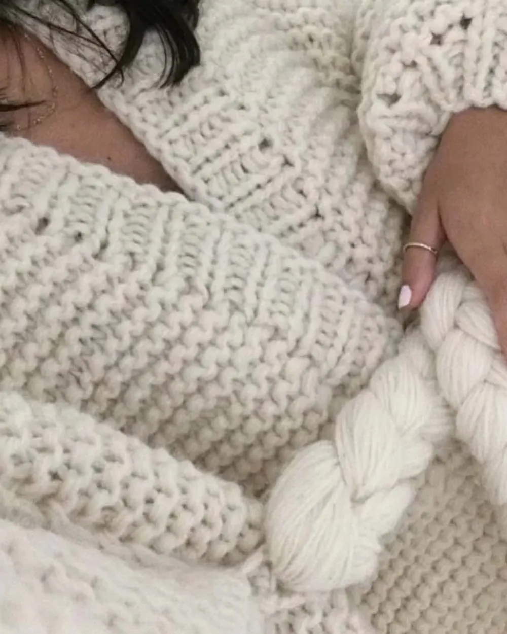 Handknit Braided Sweater