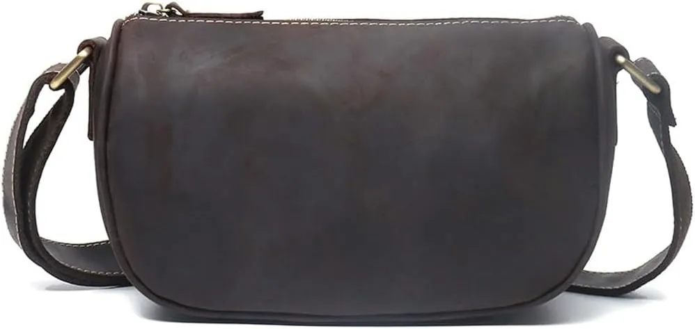 Handmade Single Vintage Shoulder Bag Cowhide Crossbody Bag Small Body Bag