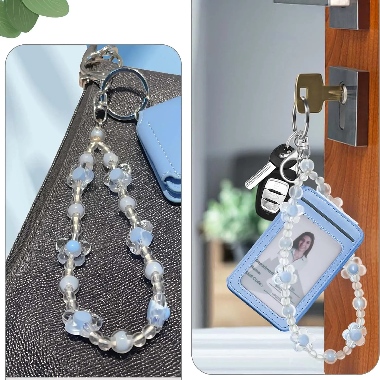 Handmade Wristlet Keychain, Key Ring Bracelet for Women, Bangle Key Chain Holder,Silicone Beads Key Ring