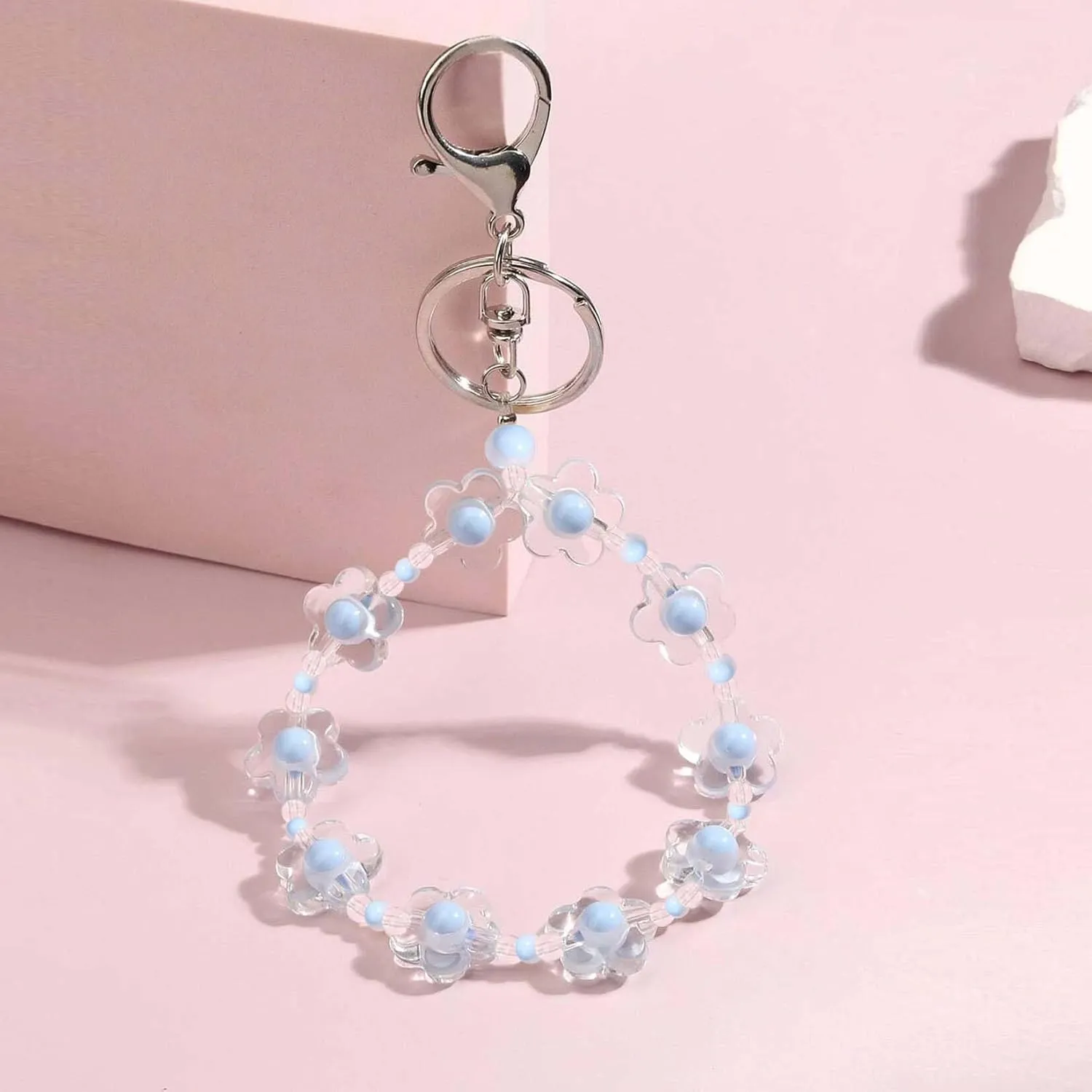 Handmade Wristlet Keychain, Key Ring Bracelet for Women, Bangle Key Chain Holder,Silicone Beads Key Ring