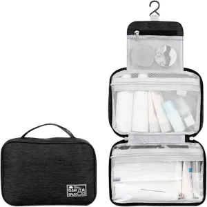 Hanging Travel Toiletry Bag for Men,10 X 6.5 Inch Makeup Bag Large,Foldable Portable Large Capacity Travel Bag for Toiletries,Waterproof Travel Cosmetic Bag,Travel Accessories