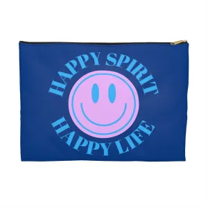 Happy Spirit Happy Life Accessory Pouch, Y2K Pouch, Vsco Girl Make Up Bag, Tumblr Smile Bag, Purple Case, Pencil Case, Travel Case, School