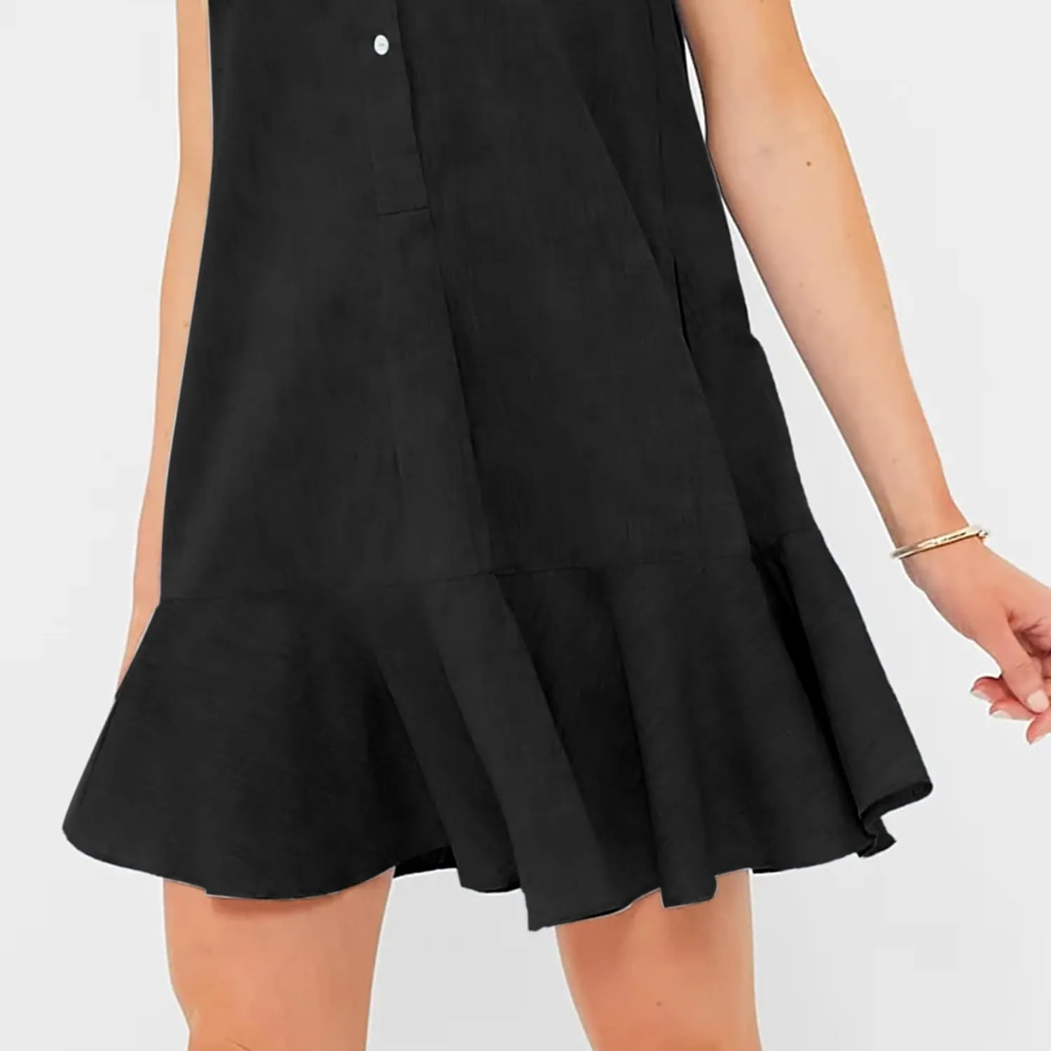 Hixiaohe Women Summer Shirt Dresses Casual Button Down Sleeveless Mini Dress for Women Beach Flowy Short Sundresses