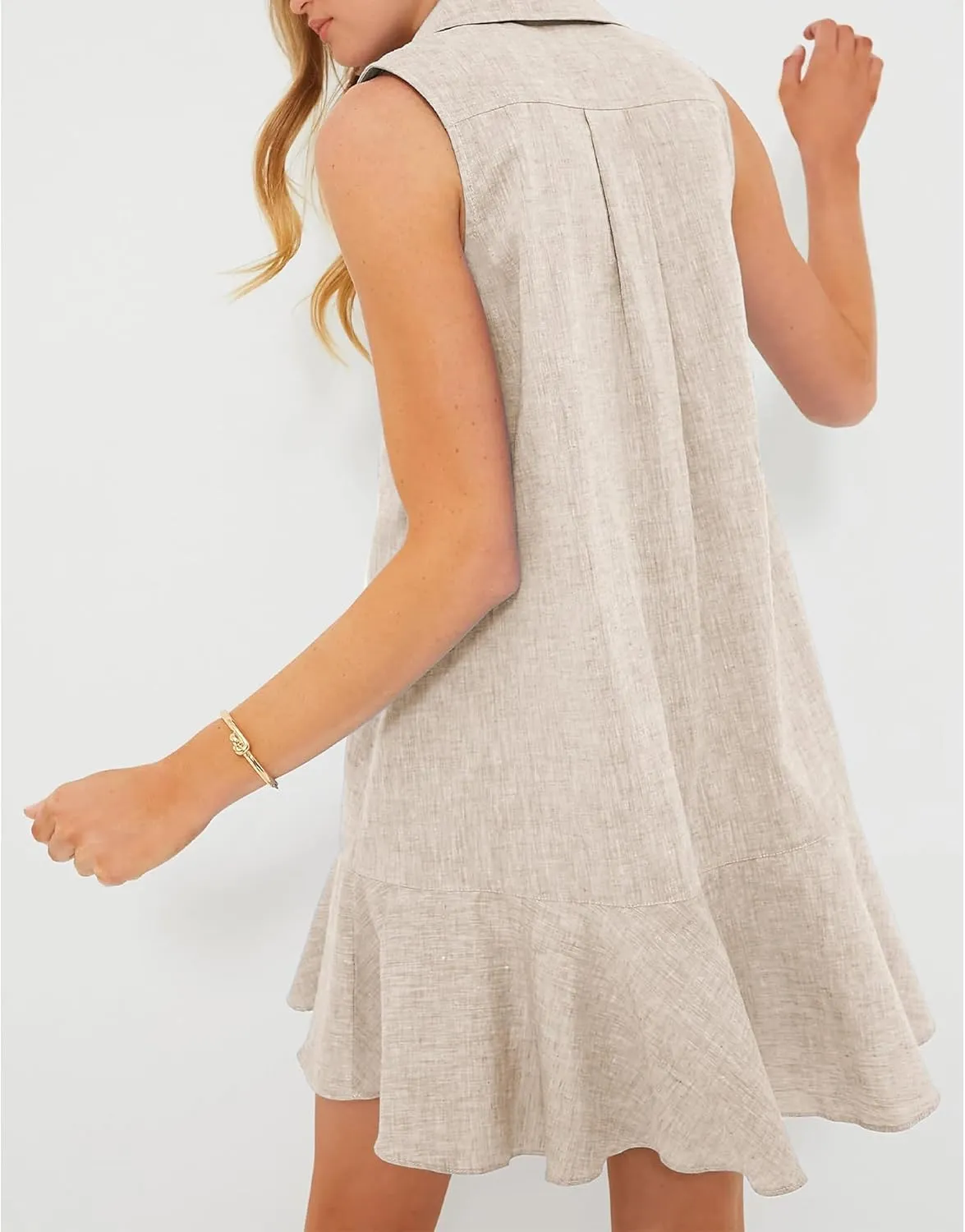 Hixiaohe Women Summer Shirt Dresses Casual Button Down Sleeveless Mini Dress for Women Beach Flowy Short Sundresses