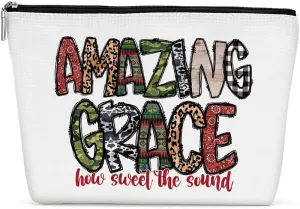 Inspirational Western Makeup Bag, Western Gifts, Western Accessories for Women, Vintage Christian Gifts Religious Gifts Bible Verse Faith Cosmetic Bag for Women Nurse Birthday Christmas Friendship