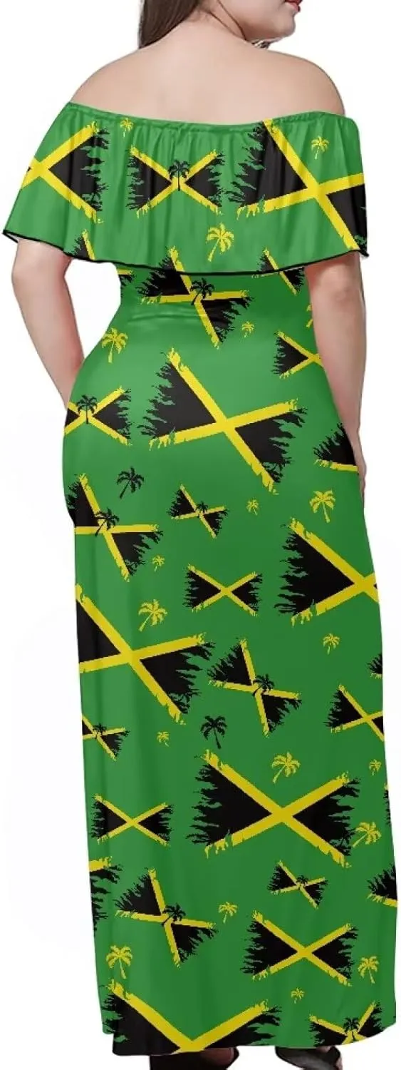 Jamaican Couple Matching Jamaican Clothing Jamaica Flag Dresses & Man Shirt Jamaican Couple Dress for Men and Women