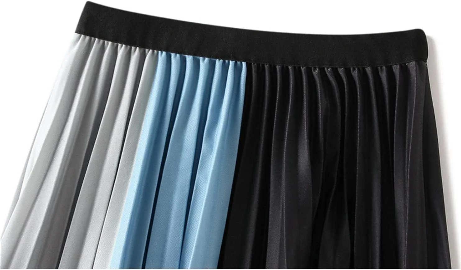 Jegsnoe Women Print Pleated Midi Skirt Autumn Casual A Line High Waist Long Skirt