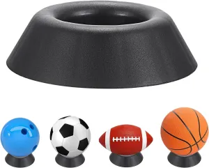JUXYES Pack of 5 Black Bowling Ball Cup Bowling Ball Holder Stand, Plastic Ball Display Stand Memorabilia Ball Pedestal, Round Display Easel Stands for Basketball, Football, Soccer, Volleyball, Softba