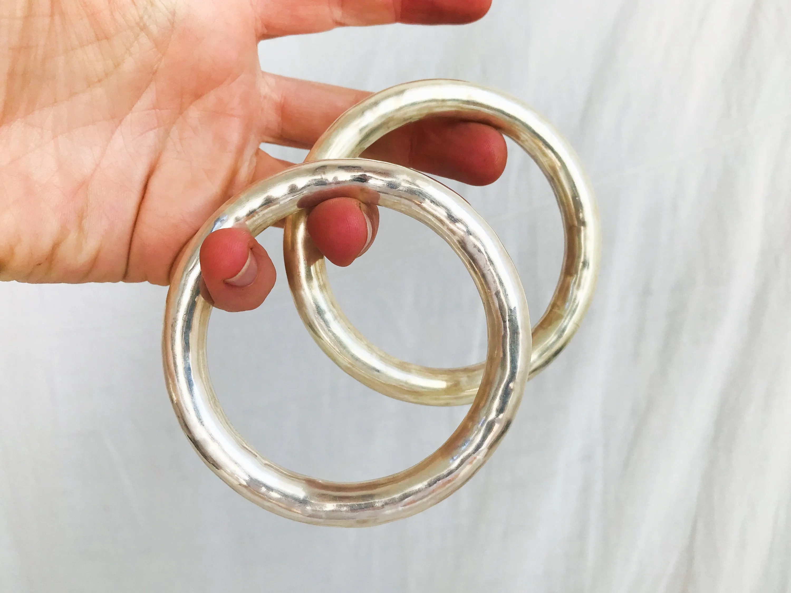Karen Hill Tribe Silver Bangles. PAIR