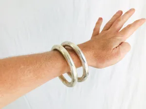 Karen Hill Tribe Silver Bangles. PAIR