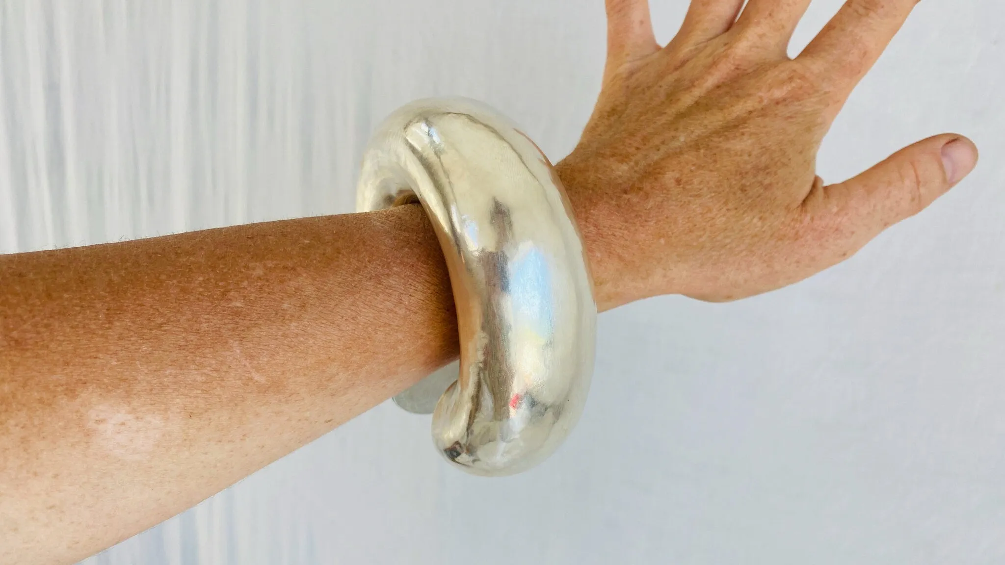 Karen Hill Tribe Sterling Silver SINGLE Bangle. Chunky. Gorgeous