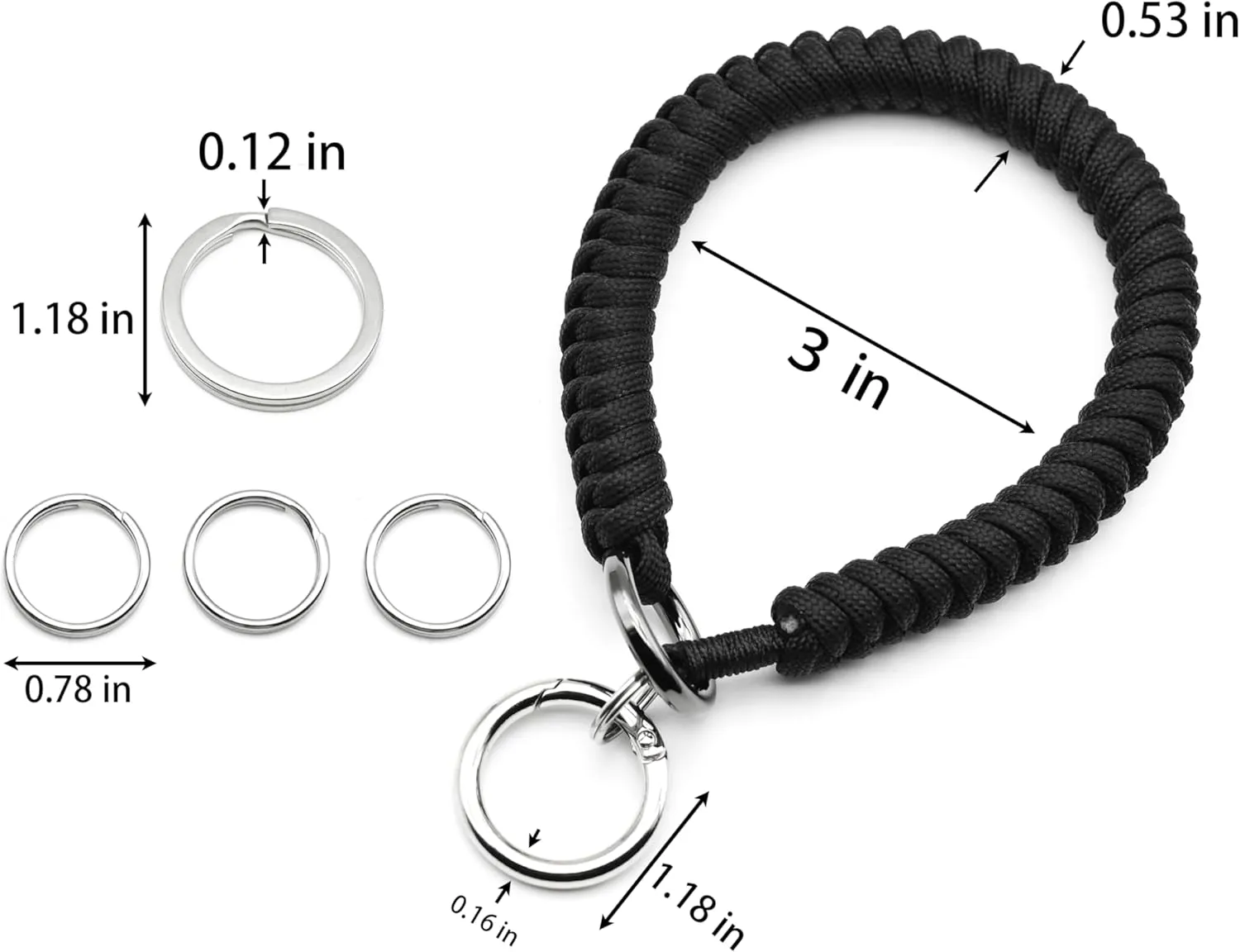 keychain Wristlet Bracelet Key Chain Charm for Women and Men, Wrist Lanyard for Car Keys, Camera Strap Quick Release