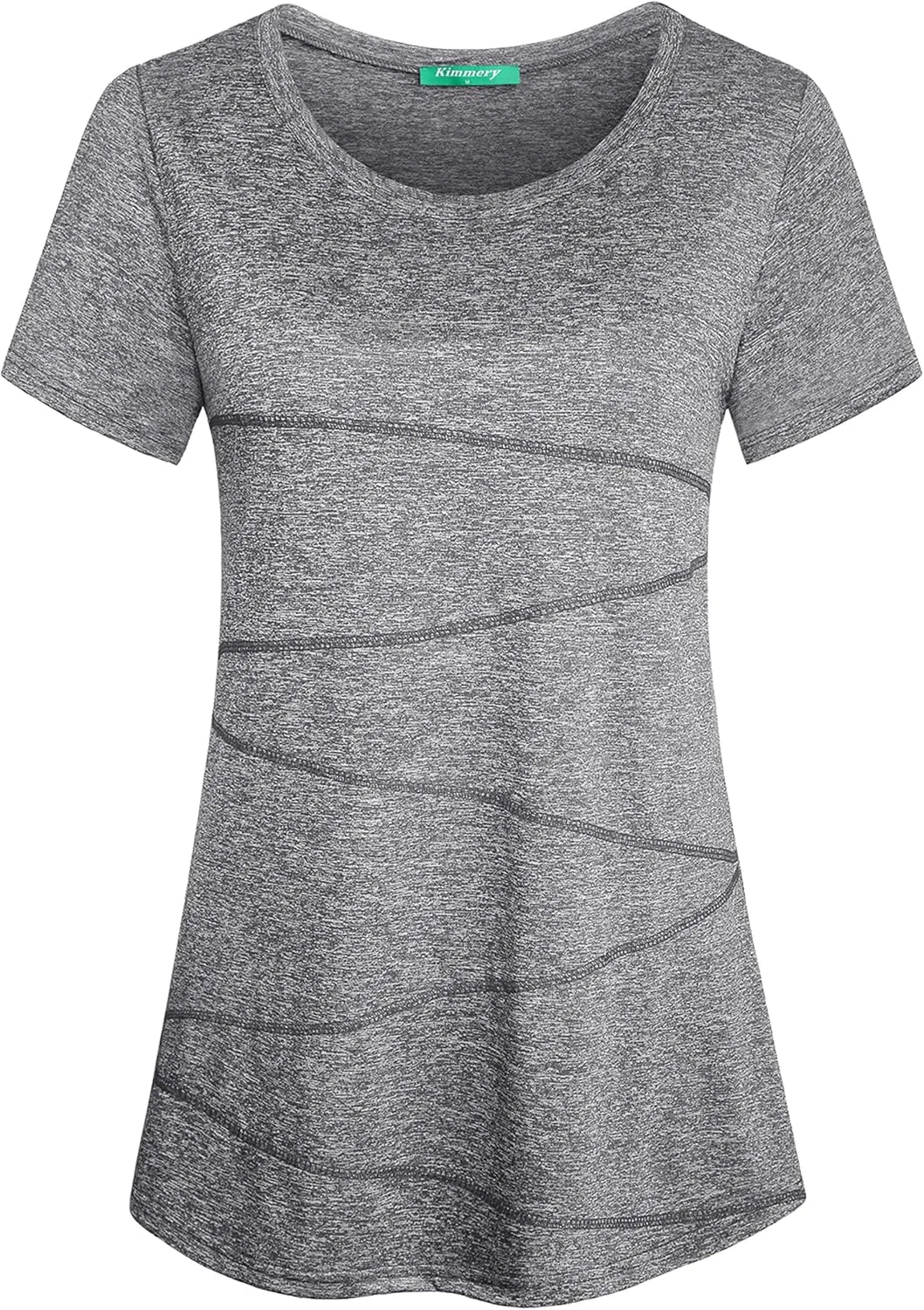 Kimmery Workout Tops for Women Short Sleeve Shirts for Women Quick Dry Line Decor Yoga Tops