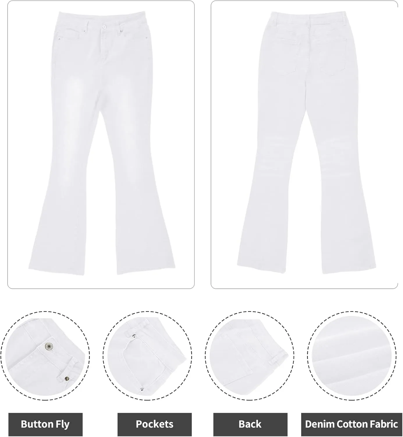 Koinshha Womens High Waisted Jeans Flare Stretch Boyfriend Bootcut Casual Denim Pants