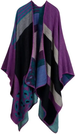 Ladies Travel Shawl Warm and Oversized Shawl Cloak is Suitable for Winter Gifts, Purple